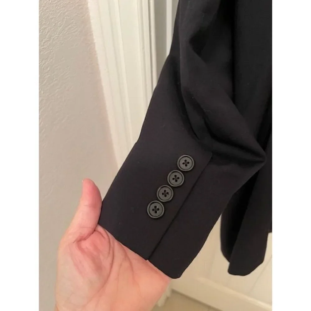 Jeffrey Banks Men's Black Pure Wool Blazer Jacket 3-Button Classic Fit Made In C